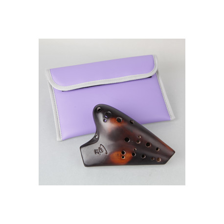 Ocarina double large "Phénix" laqué